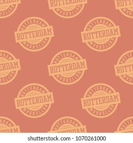 Rotterdam seamless pattern. Seamless badge pattern, backdrop for your design.