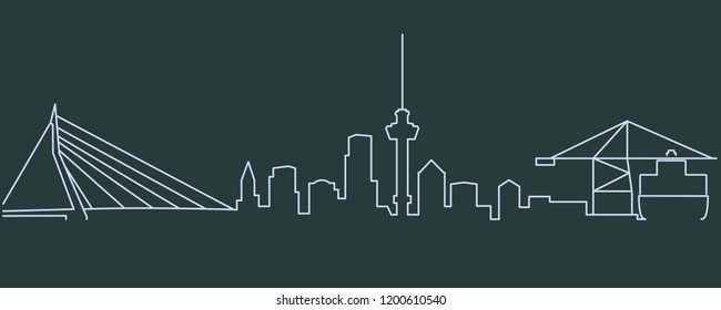 Rotterdam Single Line Skyline