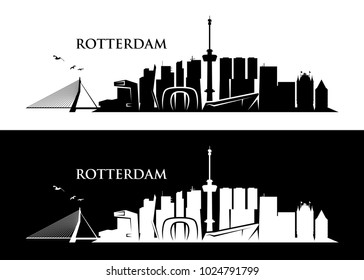 Rotterdam skyline - Netherlands - vector illustration