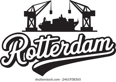 Rotterdam Skyline Vector Illustration Design