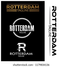 Rotterdam typography set, flat designs.