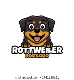 Rottweiler Cute Cartoon Dog Logo for Pet Shop Pet Care Animal