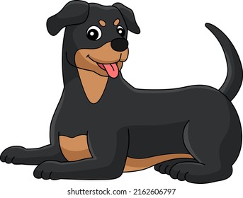 Rottweiler Dog Cartoon Clipart Illustration