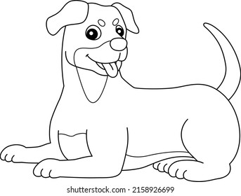 Rottweiler Dog Coloring Page Isolated for Kids