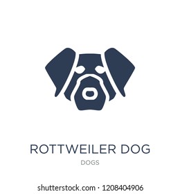 Rottweiler dog icon. Trendy flat vector Rottweiler dog icon on white background from dogs collection, vector illustration can be use for web and mobile, eps10