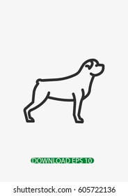 Rottweiler dog icon, Vector