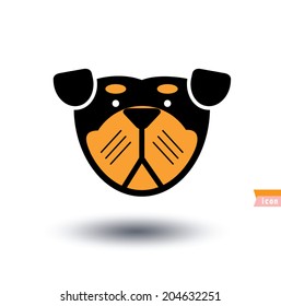   Rottweiler dog icon - vector illustration.