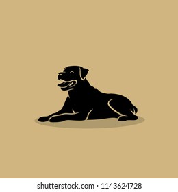 Rottweiler dog - isolated vector illustration