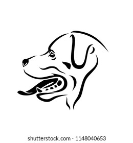 Rottweiler dog - isolated vector illustration