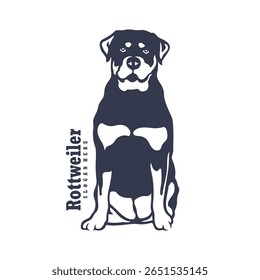 Rottweiler Dog logo design vector. Silhouette Rottweiler Dog Template Illustration. Icon Symbol
