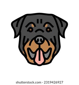 rottweiler dog puppy pet color icon vector. rottweiler dog puppy pet sign. isolated symbol illustration