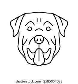 rottweiler dog puppy pet line icon vector. rottweiler dog puppy pet sign. isolated contour symbol black illustration