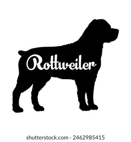 Rottweiler Dog silhouette dog breeds logo dog monogram vector