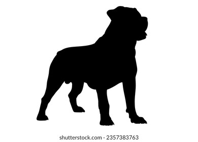 Rottweiler-Hund-Silhouette. Vektorgrafik