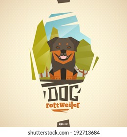 Rottweiler dog vector illlustration