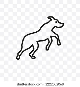 Rottweiler dog vector linear icon isolated on transparent background, Rottweiler dog transparency concept can be used for web and mobile