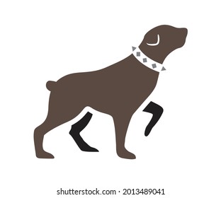 Vector de perro Rottweiler camina cabeza arriba y cuello en su cuello logotipo ilustración de diseño en fondo blanco