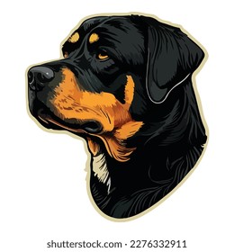 Icono Plano Rottweiler Aislado En Fondo Blanco