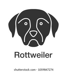 Rottweiler glyph icon. Guardian dog breed. Silhouette symbol. Negative space. Vector isolated illustration