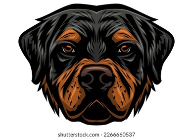 rottweiler head vector illustration full color