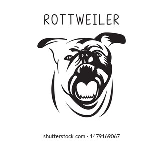 Rottweiler vector illustration in black and white. Design comes in transparent background 