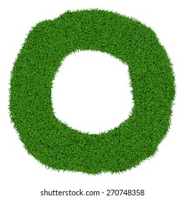 Rotund grass frame with copy-space on white background, vector illustration.