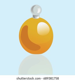 Rotund realistic cosmetic bottle, container. Dispenser for cream, and other cosmetics. Vector