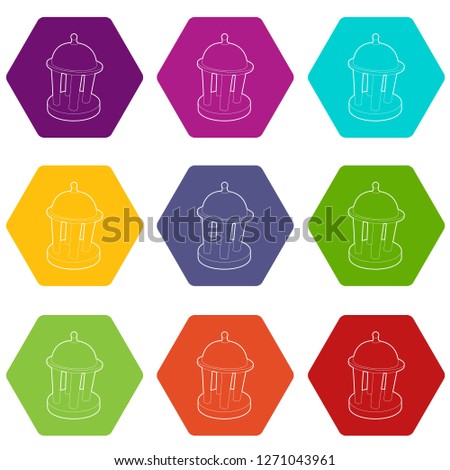 Rotunda icons 9 set coloful isolated on white for web