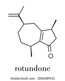 Rotundone peppery taste molecule. Skeletal formula.