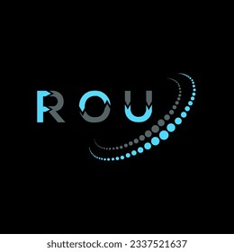 ROU letter logo creative design. ROU unique design.

