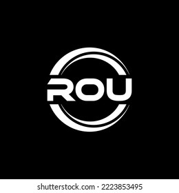 ROU letter logo design in illustration. Vector logo, calligraphy designs for logo, Poster, Invitation, etc.