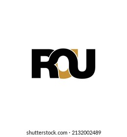 ROU letter monogram logo design vector