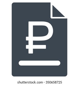 Rouble Bill vector icon. Style is flat symbol, smooth blue color, rounded angles, white background.