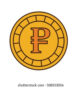 rouble coin isolated icon vector illustration design