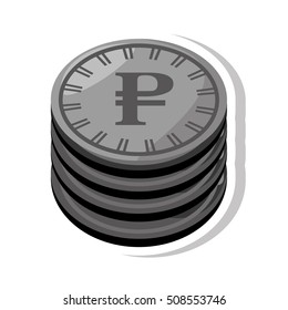 rouble coin isolated icon vector illustration design