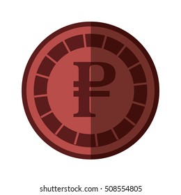 rouble coin isolated icon vector illustration design