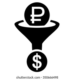 Rouble Currency Conversion vector icon. Style is flat symbol, black color, rounded angles, white background.