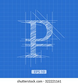 Rouble sign sketch