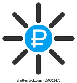 Rouble Source vector icon. Style is bicolor flat symbol, blue and gray colors, rounded angles, white background.