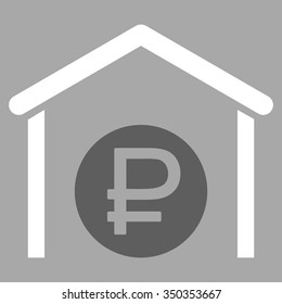 Rouble Storage vector icon. Style is bicolor flat symbol, dark gray and white colors, rounded angles, silver background.