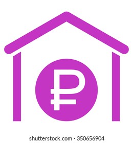 Rouble Storage vector icon. Style is flat symbol, violet color, rounded angles, white background.