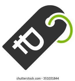 Rouble Token vector icon. Style is bicolor flat symbol, eco green and gray colors, rounded angles, white background.