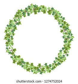 Roud frame surrounded by ivy