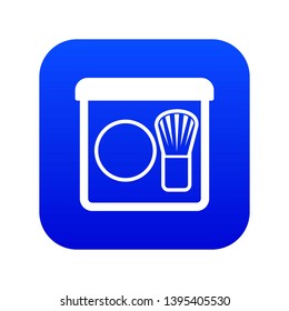 Rouge with brush icon digital blue for any design isolated on white vector illustration