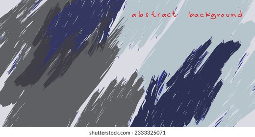 Rough abstract brush stroke background vector. Grunge texture surface dirt with monochrome, minimalist color.