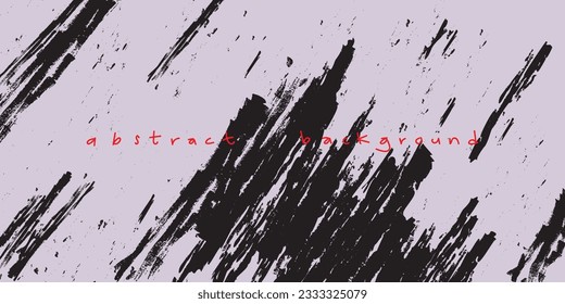Rough abstract brush stroke background vector. Grunge texture surface dirt with monochrome, minimalist color.