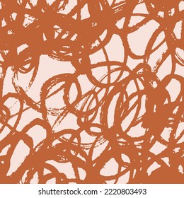 Rough Abstract Doodle Thick Lines Vector Seamless Pattern