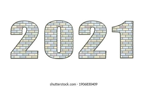 Rough abstract merry bold grey color clay cube tile build facade decor play toy game logo emblem creativ design retro cartoon art style. Closeup view happy Xmas eve numer date letter interior typeface