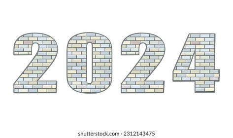 Rough abstract merry bold grey color clay cube tile build facade decor play toy game logo emblem creativ design retro cartoon art style. Closeup view happy Xmas eve numer date letter interior typeface
