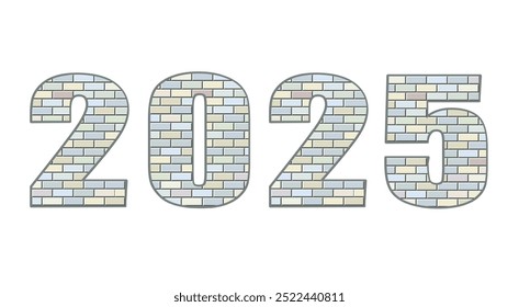 Rough abstract merry bold red color clay cube tile build facade decor play toy game logo emblem creative design retro cartoon art style. Closeup view happy Xmas eve numer date letter interior typeface